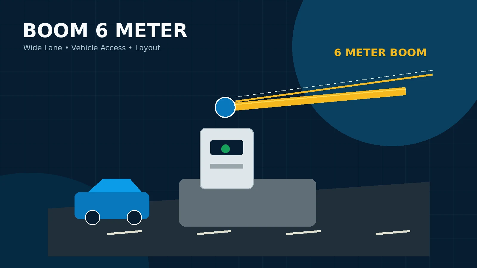 Barrier Gate Boom 6 Meter untuk Lane Lebar